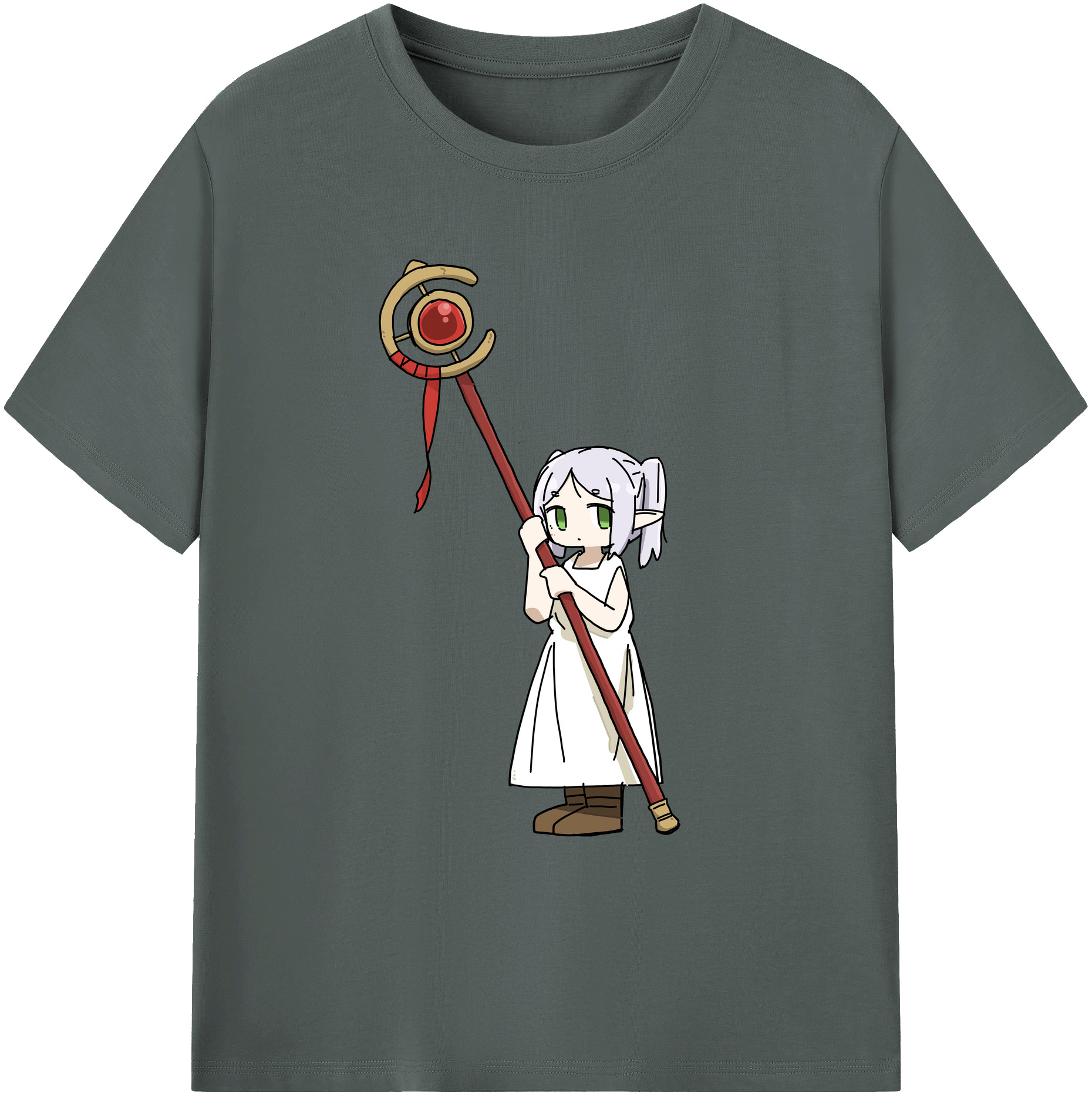 （画像用） 葬送のフリーレン Frieren 綿100％ メンズ半袖Tシャツ｜肌触りやわらか＆通気性